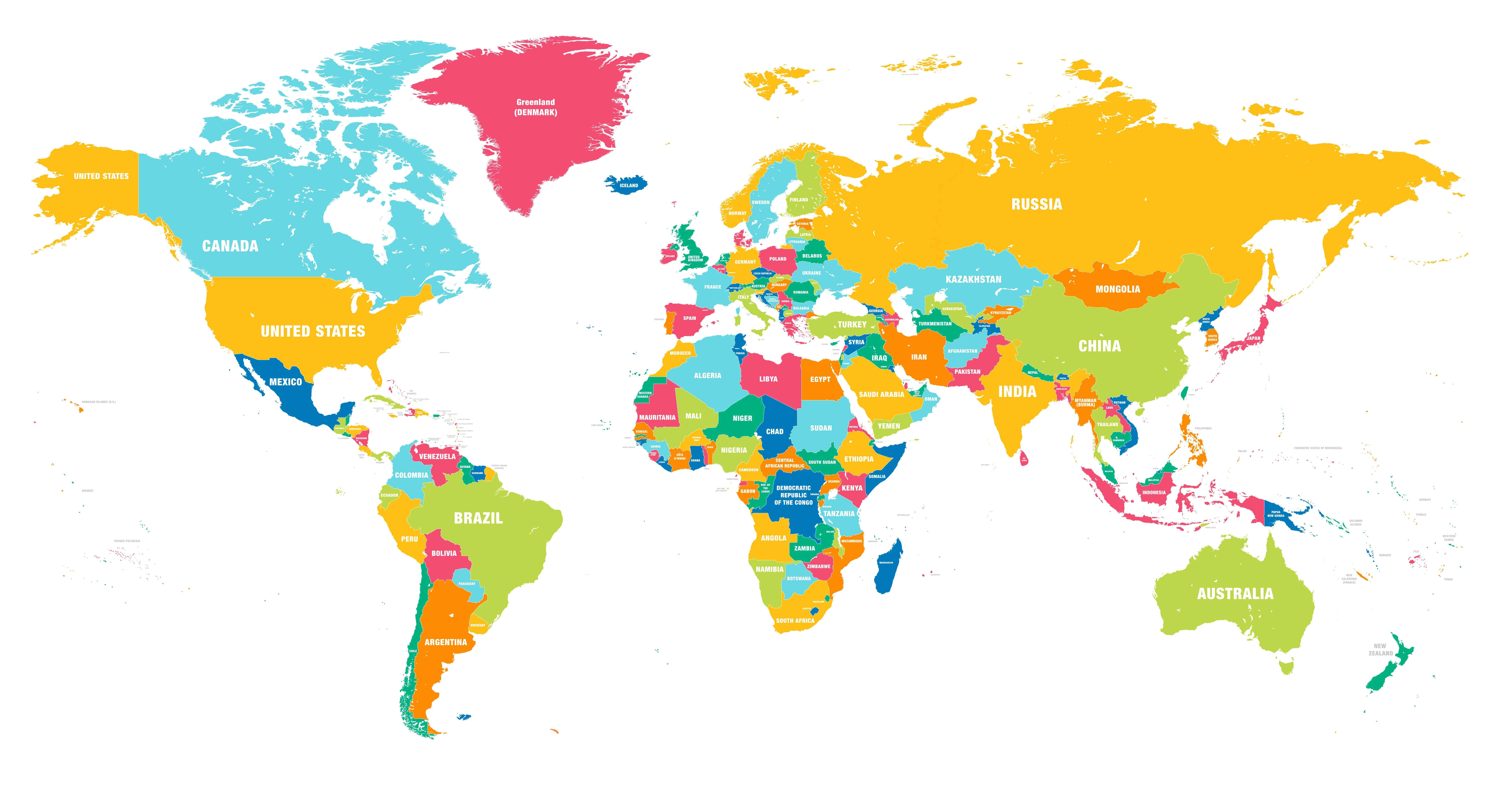 World Map Colourful